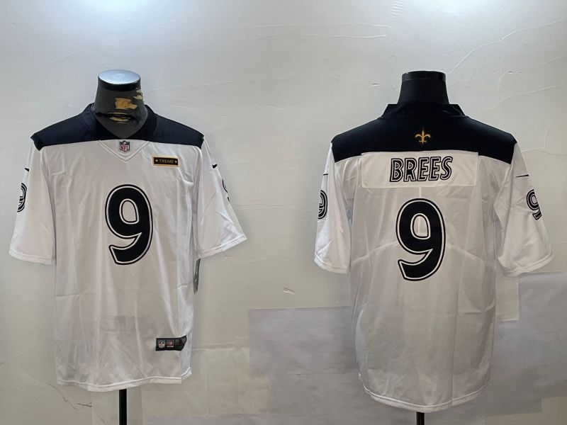 Men New Orleans Saints #9 Brees White City Edition 2024 Nike Limited NFL Jersey style 1